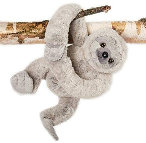 Inware 9322 - Kuscheltier Faultier Fritzi, 40 cm, grau, mit Klettverschluss und flexiblen Armen und Beinen