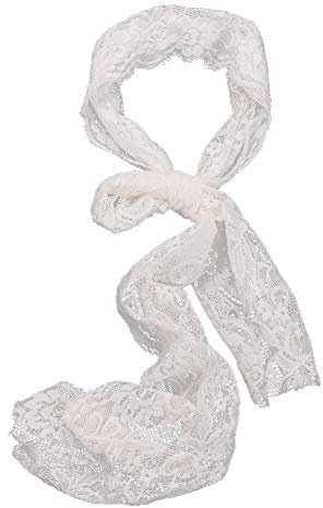 COSDREAMER Damen Kapelle Schleier Schal Spitze Floral Mantilla Schleier Wrap Schal Mass Kopfbedeckung (Weiß 1)