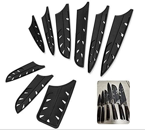 ZHONGJIUYUAN 8 Stlye Plastic Knife Edge Guards Knife Sheath Universal Knife Protectors for Paring Utility Santoku Nakiri Cleaver Bread Carving Chef Knife Non-Toxic Knife Cover Knife Sleeves(Knives Not