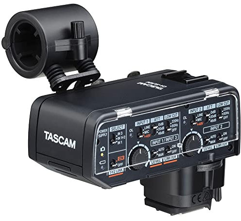 TASCAM Canon Kit XLR Microphone Adapter for Mirrorless Cameras, Black (CA-XLR2dC)