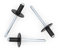 Alloypro 60 Stück schwarze große Flansch-Blindnieten, Aluminium, Flansch-Durchmesser 16 mm, Pop-Nieten, Sortimentsset, Blindniete, 3/16 Zoll x 3/8 Zoll, Griffbereich (3-6 mm)