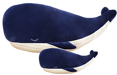 Kekeso Riesiges Blauwal-Plüschkissen, gefülltes Wal-Plüschtier, weiches Tierkissen (65cm=25.59inch)