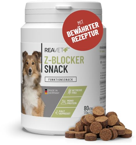 ReaVET Z-Blocker Snack 170g – Mit Schwarzkümmelöl, Zistrosenkraut & Kokosöl I 3 Monatsrationen für Hunde Aller Rassen & jeden Alters I Leckerlis Getreidefrei, Funktionssnack für Jede Jahreszeit