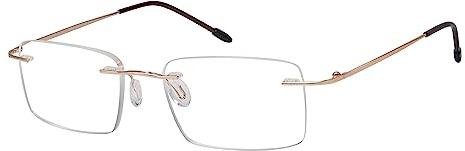 Eyekepper Rahmenlos Lesebrille zum Männer lesen - Rechteck Randlos Lesehilfe Gold +1,75