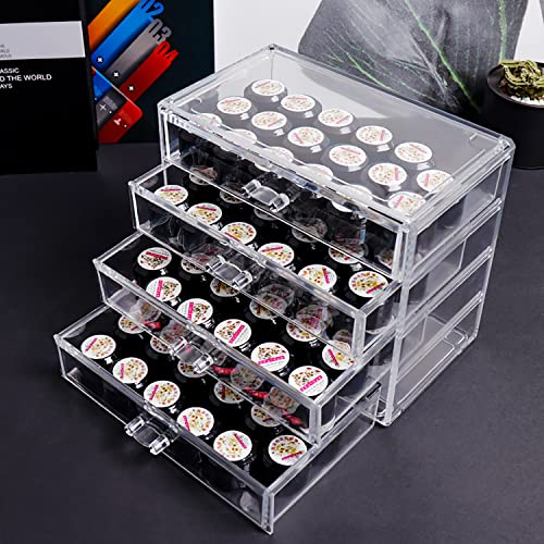 Guolich 4 Tier Nail Art Dekoration Aufbewahrungsbox Transparent Acryl Nail Art Schmuck Zubehör Aufbewahrungsbox Rack Regal Ständer Halter für kosmetischen Schmuck