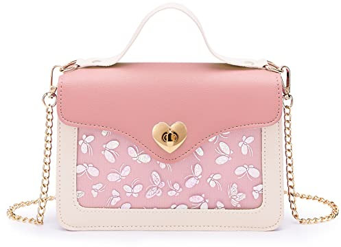 KALIDI Kleine Mädchen Handtaschen Herzförmiges Schloss Mädchen Geldbörse Mini Crossbody Taschen Kette Kinder Handtasche Schultertasche für Mädchen Kinder Kleinkind Teens, rose, INCH