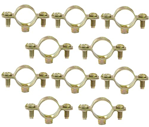 AERZETIX - C60427 - Set mit 10 Schellen stützen einfache befestigung Ø18mm - 3/8'' - befestigung rohrwand kupfer klemmung sanitär schraublasche - sanitärheizung - aus stahl