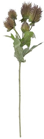2474U Kunst-Stielblume Edeldistel Distelfrucht grün-lila ca. 45 cm