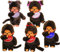 alles-meine.de GmbH Jungen - Monchhichi - Lätzchen - BLAU - 20 cm - Bekleidung ausziehbar - Monchichi - Plüschtier/Kuscheltier - Sportlich - groß - AFFE - Schmusepuppe - Ki..