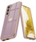 Teageo Kompatibel mit Samsung Galaxy S22 5G Hülle, Süße Herz Mädchen Handyhülle Luxuriös Galvanisierte Glitzer Weich TPU Kameraschutz Kratzfest Stoßfest Schutzhülle für S22 5G, Sakura Lila