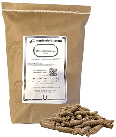 mypferdefutter Mariendistelsamen-Pellets für Pferde ohne Zusätze - unterstützen bei Regenerierung und Entgiftung der Leber - Vergiftungen, sowie der Haut und Psyche (1500 g)