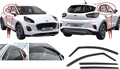 AC WOW 4 protectores de lluvia deflectores de viento para Ford Puma 2020 2021 2022 2023 2024 2025 2026