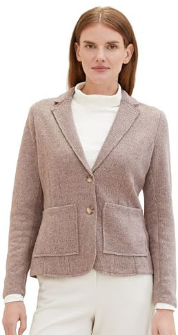 TOM TAILOR Damen Basic Cosy Blazer mit Taschen , dusty lilac melange, XXS