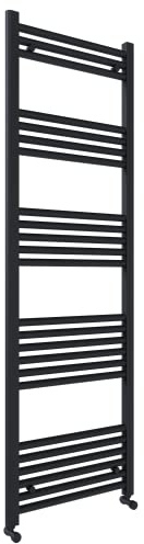 500x1600mm Towel Warmer Flat, Wall Mounted Matte Anthracite Plated Steel Bathroom Towel Rail Radiator, Suitable for Central Heating, Electric and Dual Fuel