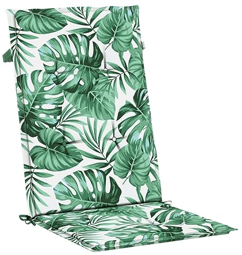 vidaXL Hochlehner Auflage 4 STK., Sitzkissen für Gartenmöbel Hocker Ottomanen, Wasserabweisendes Sitzpolster, Sitzauflage Stuhlauflage, Blattmuster Stoff
