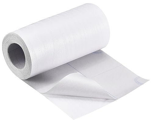 sourcing map Wood Grain Tape, 5.91 x16 Ft Wall Paper Border Sticker Self-Adhesive Wood Grain Repair Patch With Scraper for Wall Corner Table Door Sofa Furniture Home Decor (White)