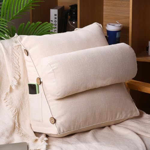 BVAMOS Lesekissen für Erwachsene Bett Dreieck Auto Rückenlehne und Taille Schutz Kissen Sofa Große Rückenlehne Büro Rückenstütze Dreidimensionales Keilkissen