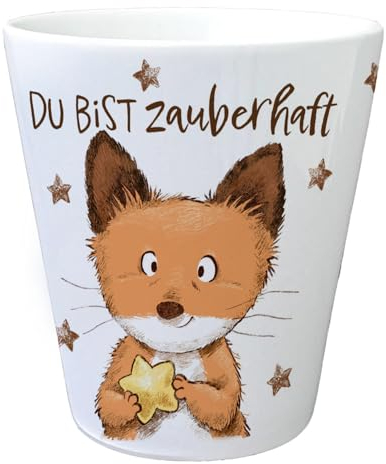 Fuchs Blumentopf mit Spruch Du bist zauberhaft EIN bunter Pflanzentopf für den Balkon Keramik Übertopf Frauen Glücksbringer Zeichnung Motiv niedlicher Fenstersims Dekoration