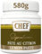 CHEF Pâte Au Citron - Goût Citron Confit - Idéal pour Assaisonnement, Sauce, Marinade, Beurre Composé - Gain de temps en Cuisine - Aide Culinaire, Fonds, Fumet - Pot de 580g