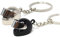 Yzmmxz 2 Pcs Portachiavi Casco Moto, Portachiavi Con Moto, Portachiavi Casco(Nero E Argento)