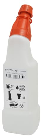 Mixing Bottle 1 Litre 2 Stroke RocwooD Translucent Bottle Orange Measuring Lid