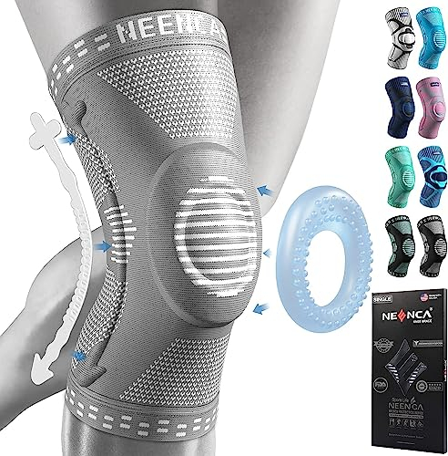 NEENCA Kniestütze, Komprimierte Kniebandage mit Patella Gel Pads & Feder Seitenstabilisatoren, Medizinischer Knieschützer für Laufen, Meniskusriss, Arthritis, Gelenkschmerzlinderung, ACL, Erholung