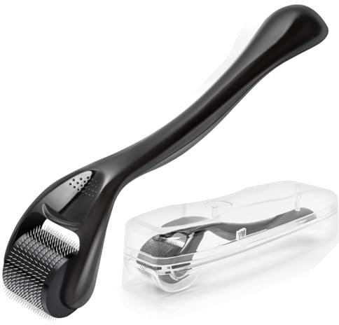 1,5 mm Derma Roller, Rodillo Barba, Microagujas de Acero Inoxidable para el Cuidado de la Piel, la Barba y el Crecimiento del Cabello, Cara y Cuerpo, Estrías, Arrugas,Poros Grandes para Hombre y Mujer