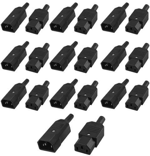 Connettore di alimentazione 20 pezzi AC250 V IEC 320 C14 spina e presa C13: spina WIYETY per elettrodomestici a freddo, presa IEC320 PDU per armadio a freddo, prolunga per il collegamento di