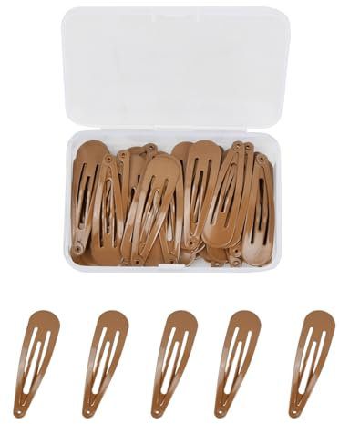 NATUCE 50 Stück Haarspangen Schwarz, 5CM Haarspangen Mädchen, Haarclips Werden, Kinder Haarklammern, Haar Clips Metall, Haarschmuck Hairclips, Haarspange für Mädchen, Kinder und Damen (Braun)