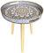 Simmer Stone Tables d'appoint rondes d'extérieur avec 3 pieds amovibles en bois, table plateau polyvalente, parfaite pour l'extérieur, table basse ronde, thé et temps de relaxation de 45 cm (fleur