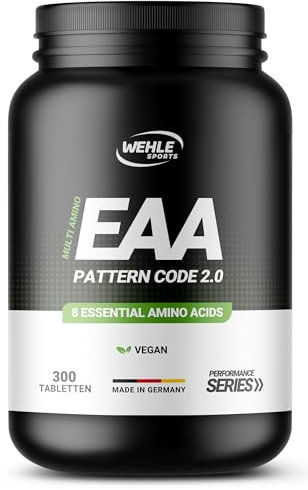 Aminosäuren Tabletten [300 Stück] Multi Amino EAA - Aminosäuren Komplex Hochdosiert - Essentielle Aminosäuren EAA - Amino Acids 8 - EAAS Wehle Sports - Verpackung kann variieren