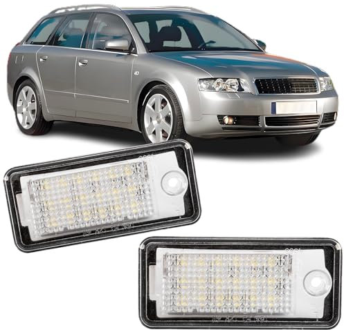 REINKO LED Kennzeichenbeleuchtung passt für Audi A3 8P A4 B6 B7 8E A5 Cabrio. 8F A6 C6 4F Q7 4L