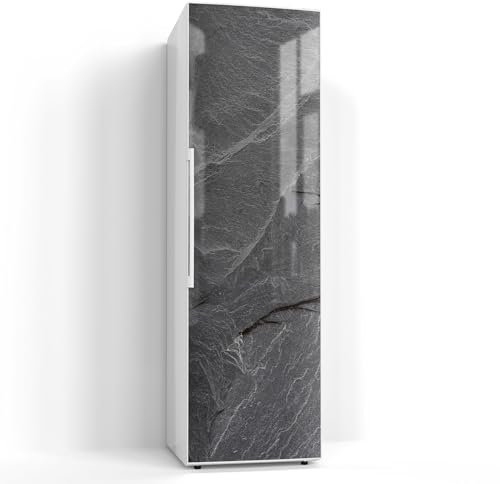 DEQORI Magnetfolie für Kühlschrank 60x200 cm | Motiv Schiefersteinoptik | dekorative Magnetmatte Gefrierschrank Schutz | Magnet Deko-Folie selbstklebend, magnetisch & beschreibbar