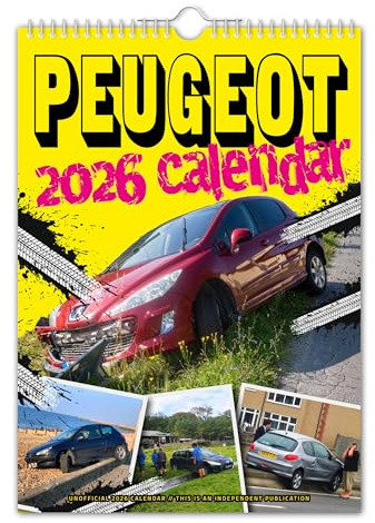 The Calendar King // Peugeot - Wandkalender 2025 - A4 Größe // Lustig/schrullig/Weihnachten/Geburtstag/Geschenkidee/Geschenk/Neuheit/Humor/Wichteln
