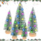 Mini Weihnachtsbaum, 5 Stück Weihnachtsbaum Künstlich, Grün Mini Tannenbaum, Tannenbaum Deko Klein, LED Künstlicher Kiefernbaum mit Holzsockel Schnee Effek Weihnachts Party Basteln for Tischdeko