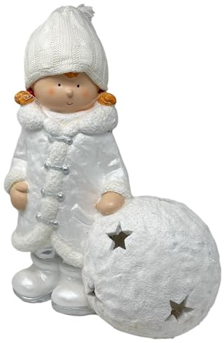 Dadeldo Living & Lifestyle Dekofigur Winterkind Weiss 43cm Weihnachtsdeko