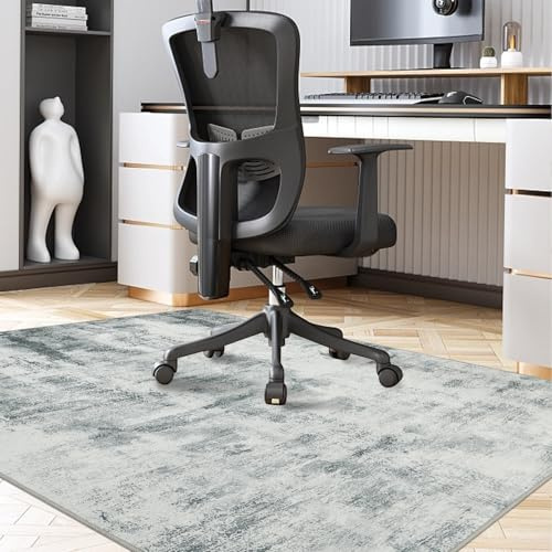 Famibay Bodenschutzmatte BüRostuhl 120x150cm Schreibtischstuhl Unterlage Grau Bodenmatte rutschfest Schutzmatte BüRostuhl Waschbar Kratzfest FußBodenschutz Stuhlunterlage