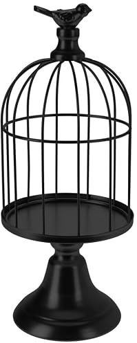 URBNLIVING Black Metal Birdcage Tealight Candle Holder - Elegant Table Centrepiece for Pillar & Tealight Candles, Space Saving Design - 30cm Height