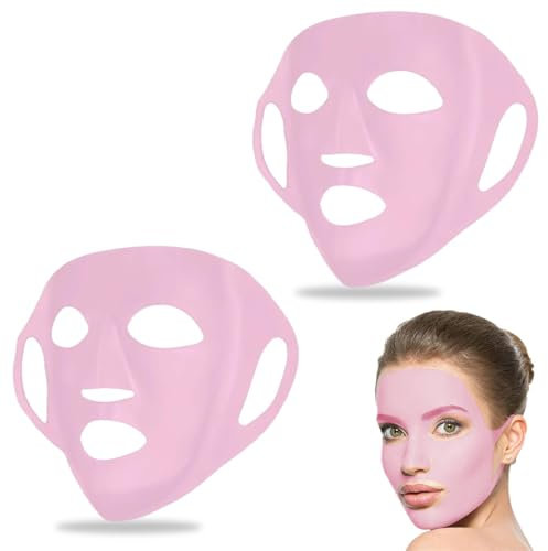 NJCXOLA 3D Maschera Silicone,Maschera per la Pelle in Silicone,Riutilizzabile Copertura Della Maschera Del Silicone Del Vapore Viso Idratante Copertura Della Maschera Del Viso Per Sheet Mask