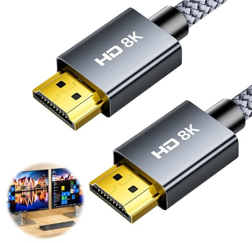 EuAcesry 1.5 Metro Cavo Mini DisplayPort a DisplayPort 1.4, Mini DP 1.4 a DP 8K, 8K60Hz/4K144Hz Cavo Mini DisplayPort a HDMI, Mini DP to HDMI, Nylon Intrecciato