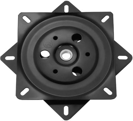 sourcing map 2Pcs 6 Bar Stool Swivel Replacement, 360° Rotation Lazy Susan Turntable, Square Semi-Ball Bearing Seat Swivel Base Mount Plate for Recliner Chair or Table, Black (150x1.5mm)