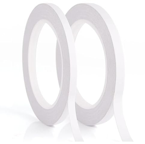 KEYRI 2 Rotoli Tapes Nastro Biadesivo Larghezza 10 mm e Lunghezza 50 Metri per Rotolo Nastro Biadesivo Adatto per Artigianato, Bricolage, DIY, Foto, Carta da Parati o Imballaggio (Larghezza 10 mm)