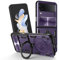 JayModCase Cover per Samsung Galaxy Z Flip 4 Case Protezione Fotocamera Scorrevole con Anello Supporto Rotante a 360° Grado Militare Antiurto Custodia per Samsung Z Flip 4 - Viola