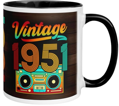 1951 Geburtstag Mann Frau | Vintage – 75 Jahre Geschenk | Jahrgang Tasse | Lustige Geschenktasse zum 75. Geburtstag | Geburtstagsdeko für Männer und Frauen zum 75ten | Made in Germany