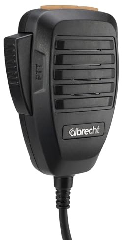 Albrecht ACM 100 CB-Funk Mikrofon - 6-polig mit Up/Down & ASQ Taste | Ersatzmikrofon passend für bestimmte CB-Funkgeräte von Albrecht und Midland, Flexibles Spiralkabel, beleuchtete Tasten