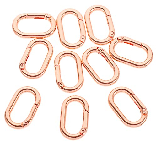 Ovale Feder Schlüsselringschnalle aus Metall, 10 Stück für Taschen | Leicht, Hochfest und Polierte Oberfläche, für Outdoor Aktivitäten und Alltag, als Zubehör für Rucksäcke