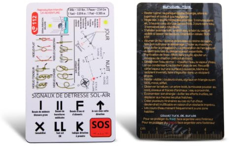 Carte de Survie Format CB - Guide de Survie Outdoor Étanche en PVC | Équipement Bushcraft, Randonnée, Bivouac, Trekking | Accessoire Kit EDC & Sac d'Évacuation