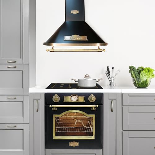 Kaiser Induktion Herdset EH 6355 EM+A 6315 Em+KCT 6745 AD • Einbauherd Set 60 cm • Retro Vintage • Backofen 67L • Induktionskochfeld mit Booster • Dunstabzugshaube • Nostalgie Design Küche Set