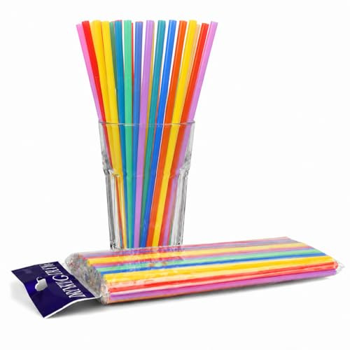 Sugarcane Drinking Straws 50 Pack, Flexible Plant-Based Bendy Straws, Eco Friendly Straws for Smoothies Milkshakes Juice, Parties Kids Travel Home Events(Mixed Colors)