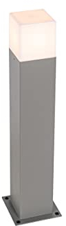 Qazqa Modern außen Pollerleuchte, Wegeleuchte, Pollerlampe für den Garten - Denmark - Grau, max. 15W, Geeignet für LED, 50cm, IP44, Rechteckig